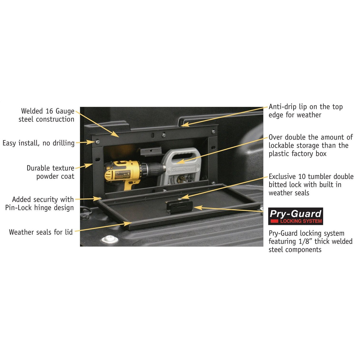 TUFFY Truck Bed Security Lockbox for 2005-2022 Toyota Tacoma