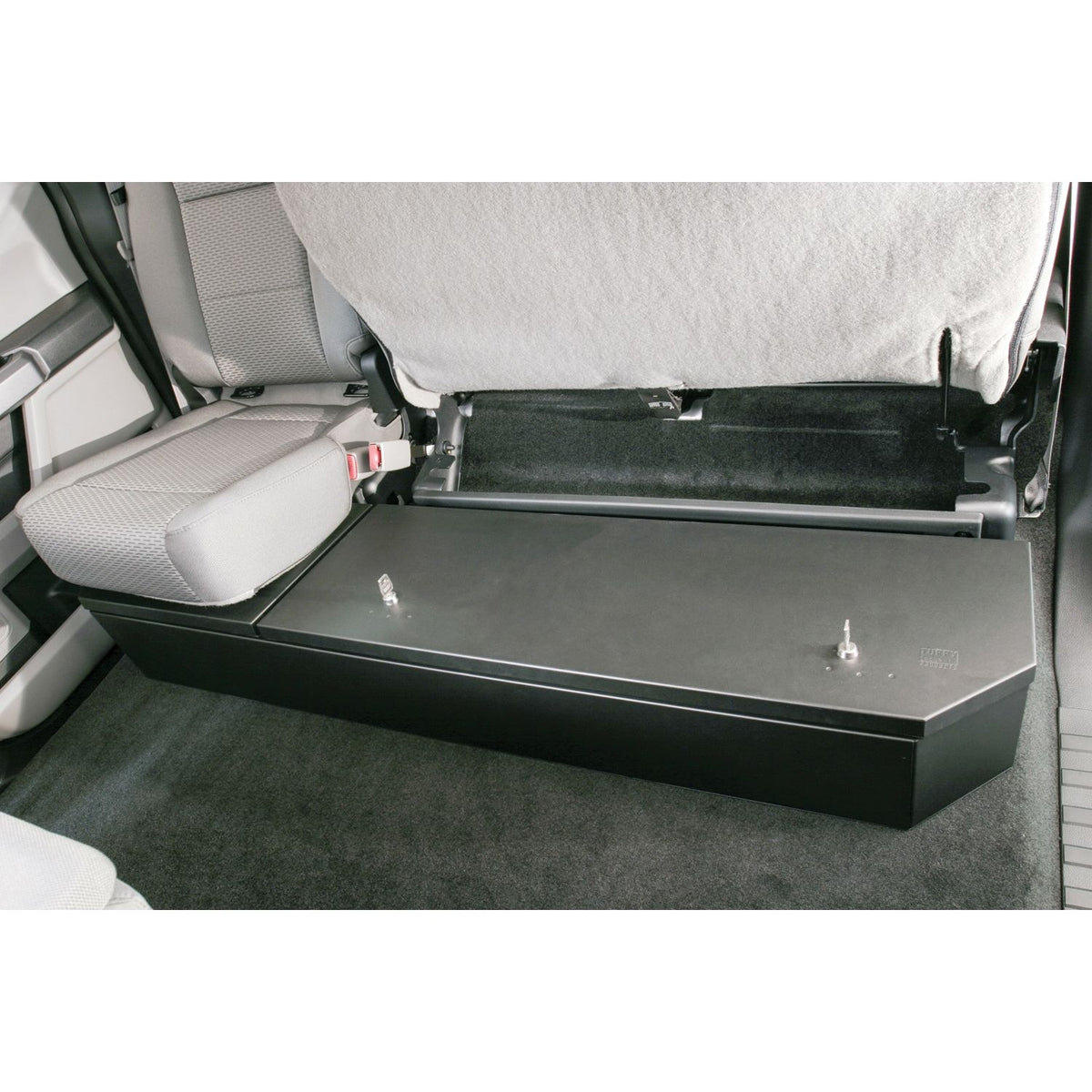 TUFFY | 2015-2026 Ford F-150 / 2017-2024 Ford F-350 / 2017-2026 Ford F-250 | Compact Underseat Lockbox | Black | Under Rear Seat | 3-Digit Combo | w/o Floor Mounted Subwoofer | 316-01-A