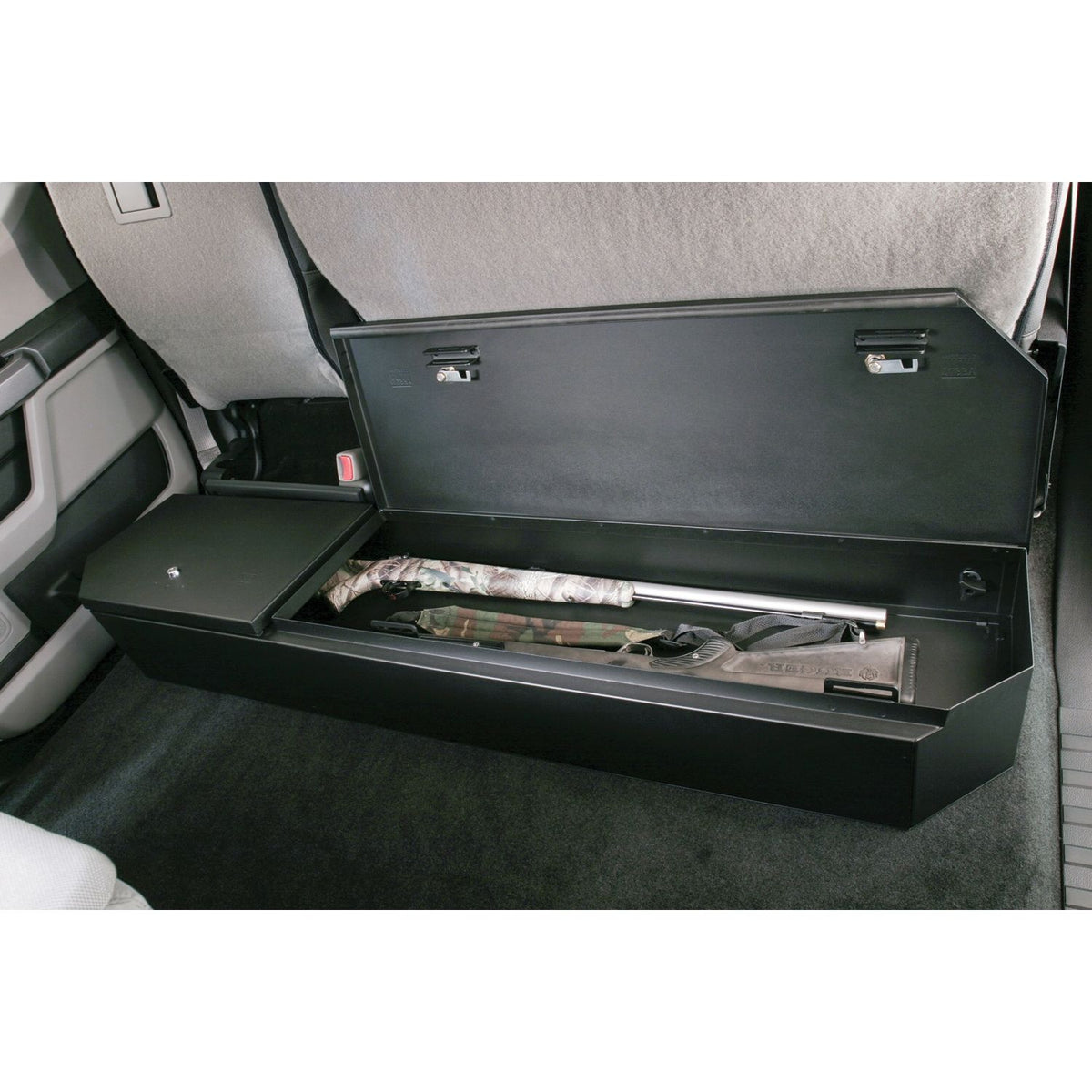 TUFFY | 2015-2026 Ford F-150 / 2017-2024 Ford F-350 / 2017-2026 Ford F-250 | Compact Underseat Lockbox | Black | Under Rear Seat | 3-Digit Combo | w/o Floor Mounted Subwoofer | 316-01-A