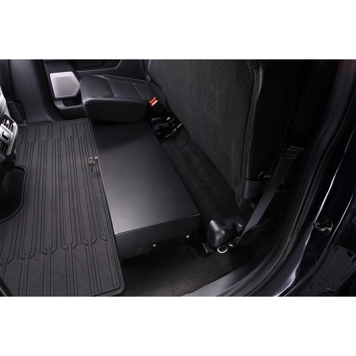 TUFFY | 1999-Present Chevy Silverado 1500 / 2015-2024 Ford F-150 / 2011-2024 F-250/F-350 / 1987-Present GMC Sierra 1500 | Underseat Drawer | Rear | Black | Keyed Lock | 44001-01-01