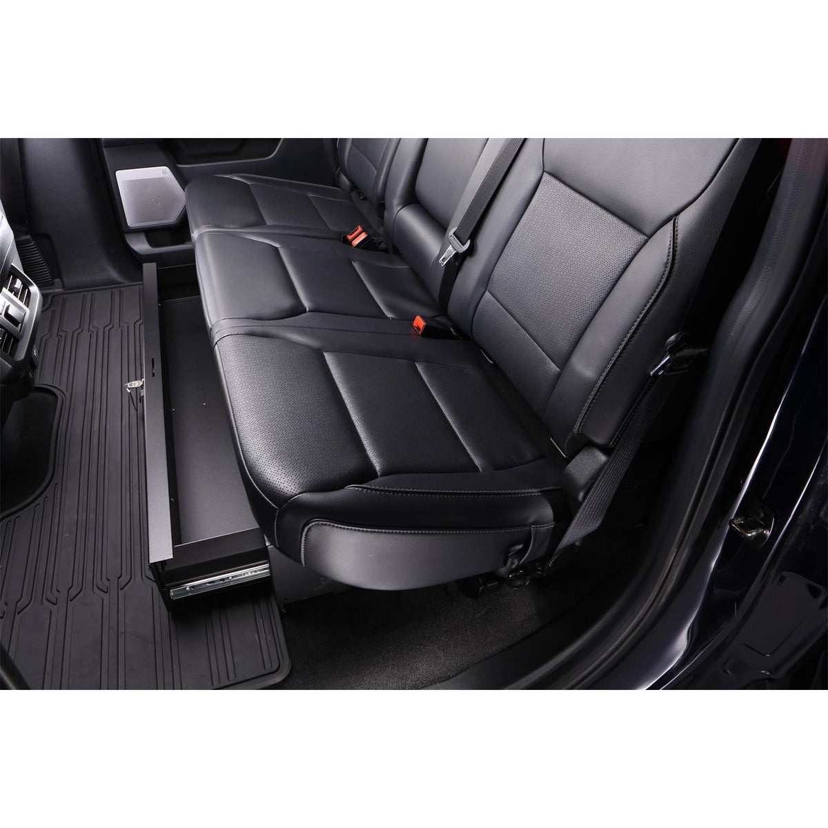 TUFFY | 1999-Present Chevy Silverado 1500 / 2015-2024 Ford F-150 / 2011-2024 F-250/F-350 / 1987-Present GMC Sierra 1500 | Underseat Drawer | Rear | Black | Keyed Lock | 44001-01-01