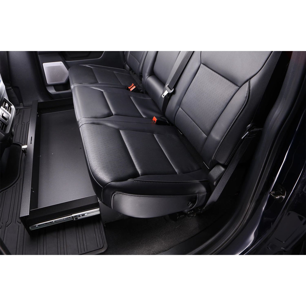 TUFFY | 1999-Present Chevy Silverado 1500 / 2015-2024 Ford F-150 / 2011-2024 F-250/F-350 / 1987-Present GMC Sierra 1500 | Underseat Drawer | Rear | Black | Keyed Lock | 44001-01-01