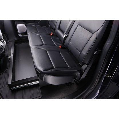 TUFFY | 1999-Present Chevy Silverado 1500 / 2015-2024 Ford F-150 / 2011-2024 F-250/F-350 / 1987-Present GMC Sierra 1500 | Underseat Drawer | Rear | Black | Keyed Lock | 44001-01-01