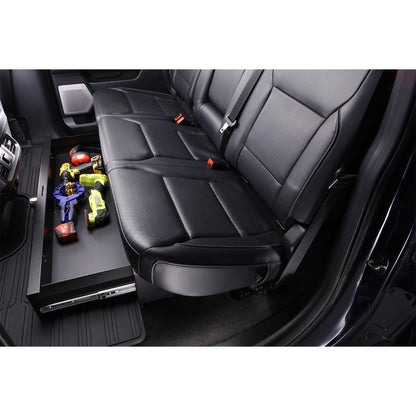 TUFFY | 1999-Present Chevy Silverado 1500 / 2015-2024 Ford F-150 / 2011-2024 F-250/F-350 / 1987-Present GMC Sierra 1500 | Underseat Drawer | Rear | Black | Combo Lock | 44001-01-03