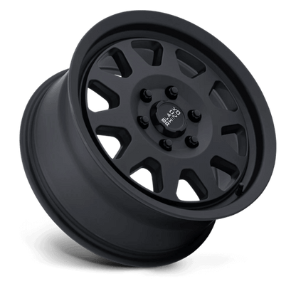 Black Rhino STADIUM Matte Black wheel showcasing its sleek 10-spoke design and durable matte finish.