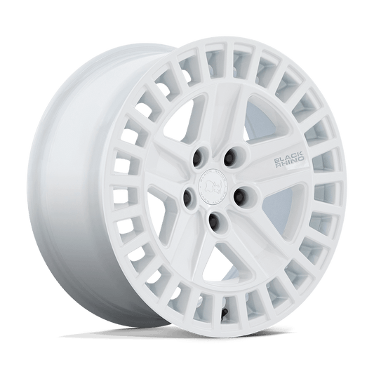 Black Rhino ALSTON Gloss White wheel showing off its stylish five-spoke design and aggressive concave profile.