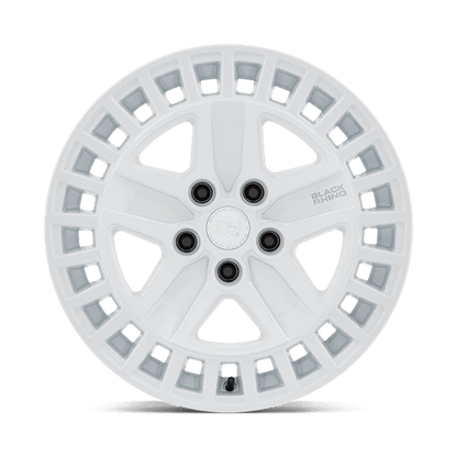 Black Rhino ALSTON Gloss White wheel featuring a robust five-spoke design and aggressive concave profile.