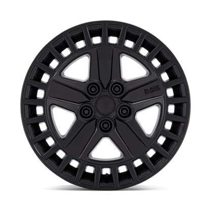 Black Rhino ALSTON Matte Black wheel showcasing a robust five-spoke design and aggressive concave profile.