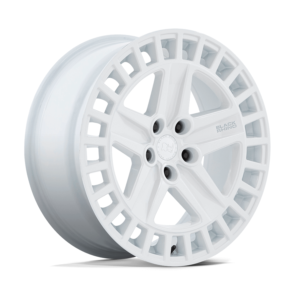 Black Rhino ALSTON Gloss White off-road wheel featuring a five-spoke design and aggressive concave profile