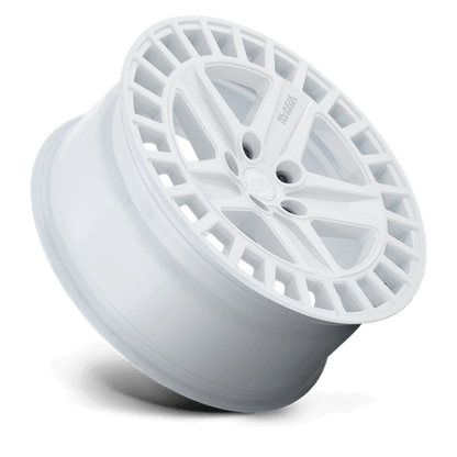 Black Rhino ALSTON Gloss White wheel showcasing its five-spoke design and aggressive style.