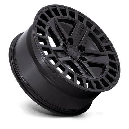 Black Rhino ALSTON Matte Black wheel with a robust five-spoke design, perfect for off-road adventures.