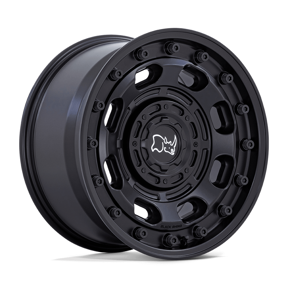 Black Rhino ATLAS Matte Black wheel designed for off-road adventures and durability.