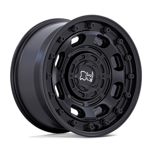 Black Rhino ATLAS Matte Black wheel designed for off-road adventures and durability.