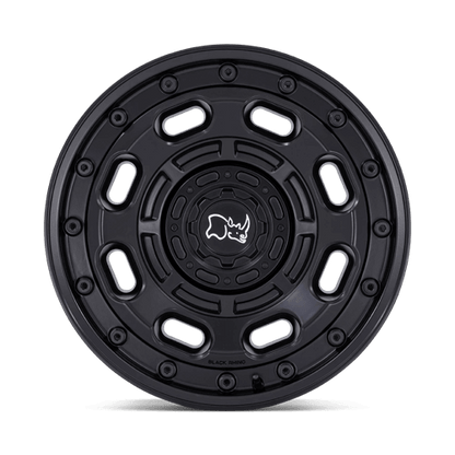 Black Rhino ATLAS Matte Black wheel designed for off-road adventures and durability, featuring a matte black finish.
