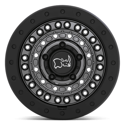 Black Rhino BARRICADE Gun Black W/ Black Rock Guard wheel design featuring a high-density plastic rock guard.