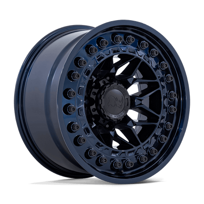 Black Rhino ALPHA Midnight Blue wheel showcasing a motorsports-inspired design, perfect for off-road trucks.