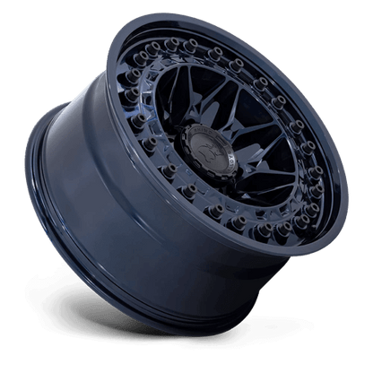 Black Rhino ALPHA Midnight Blue wheel showcasing motorsports-inspired mesh design and durable finish.