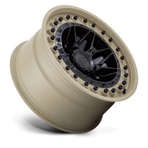 Black Rhino ALPHA Matte Black W/ Sand Lip off-road wheel showcasing motorsports-inspired design.