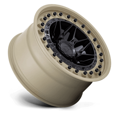 Black Rhino ALPHA Matte Black W/ Sand Lip off-road wheel showcasing motorsports-inspired design.
