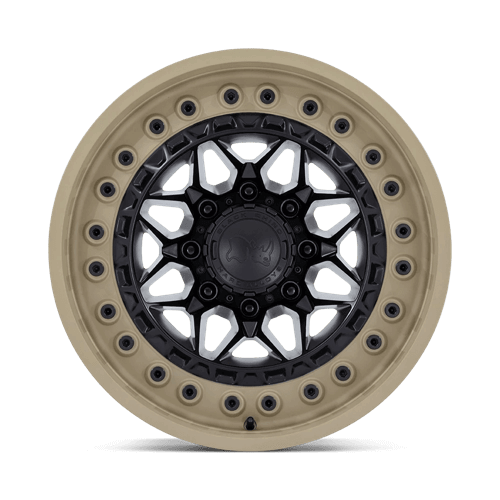 Black Rhino ALPHA Matte Black W/ Sand Lip wheel with motorsports-inspired mesh design