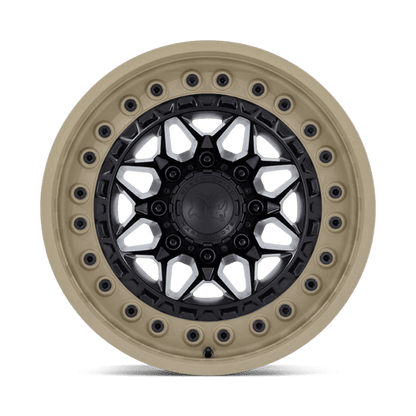 Black Rhino ALPHA Matte Black W/ Sand Lip wheel with motorsports-inspired mesh design