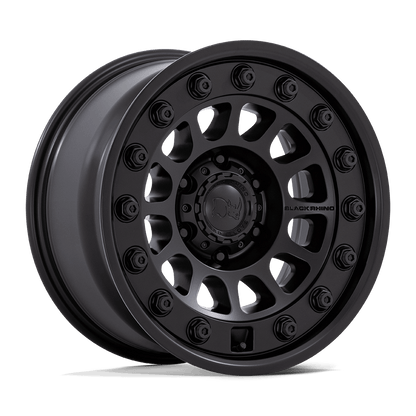 Black Rhino BR012 OUTBACK Matte Black wheel showcasing full-face design and rugged look.