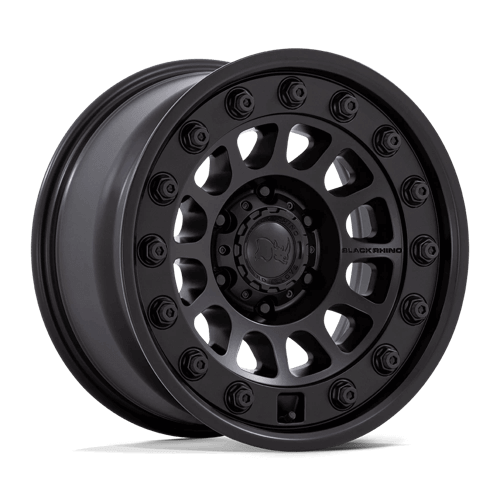 Black Rhino BR012 OUTBACK Matte Black wheel designed for utility and off-roading, showcasing a full-face design.