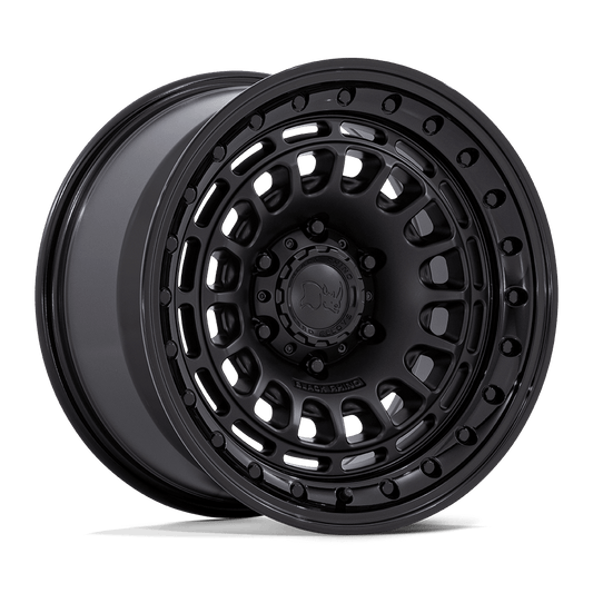Black Rhino BR014 SAHARA Matte Black W/ Gloss Black Lip wheel showcasing off-road design and style.