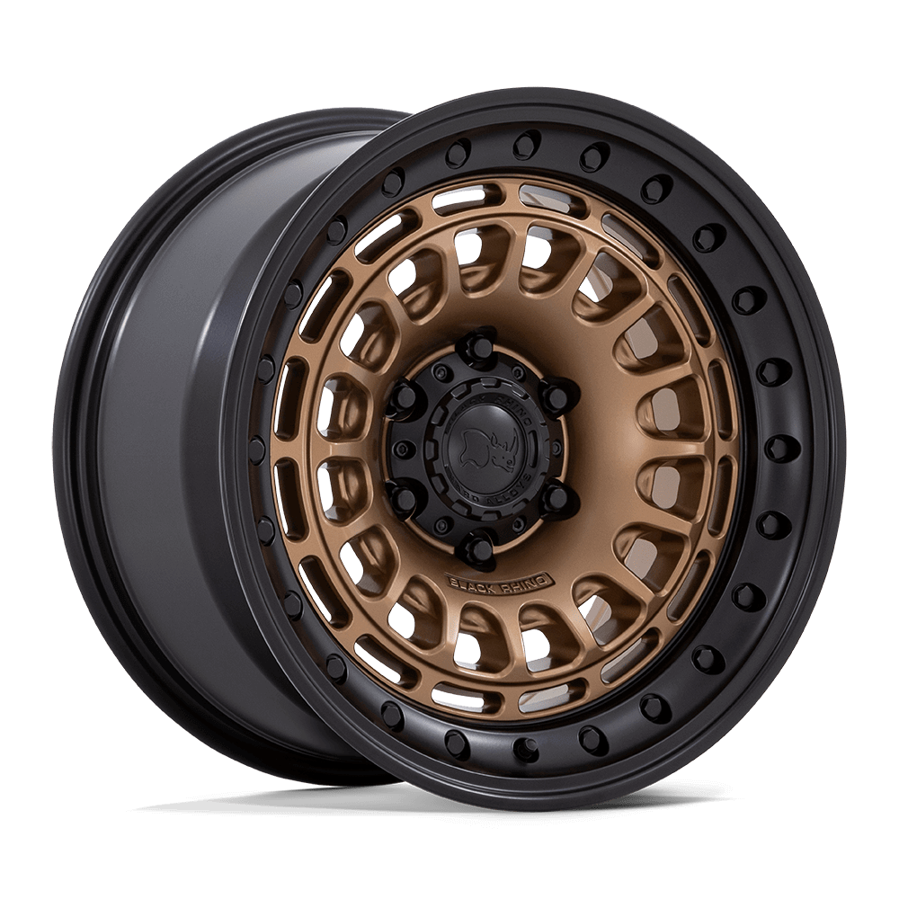 Black Rhino BR014 SAHARA Matte Bronze W Gloss Black Lip wheel showcasing its unique design features.