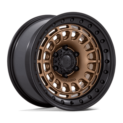 Black Rhino BR014 SAHARA Matte Bronze W Gloss Black Lip wheel showcasing bottle-cap-style design