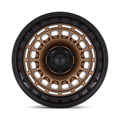 Black Rhino BR014 SAHARA Matte Bronze W Gloss Black Lip wheel with bottle-cap style design.