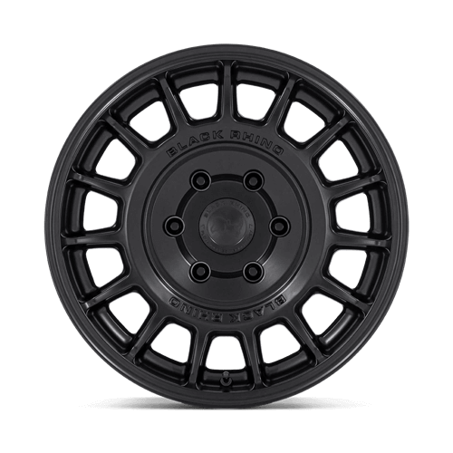 Black Rhino BR015 VOLL Matte Black wheel featuring a rally-inspired multi-spoke design.