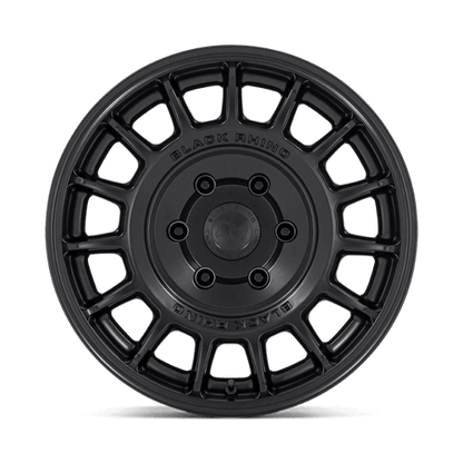 Black Rhino BR015 VOLL Matte Black wheel featuring a rally-inspired multi-spoke design.