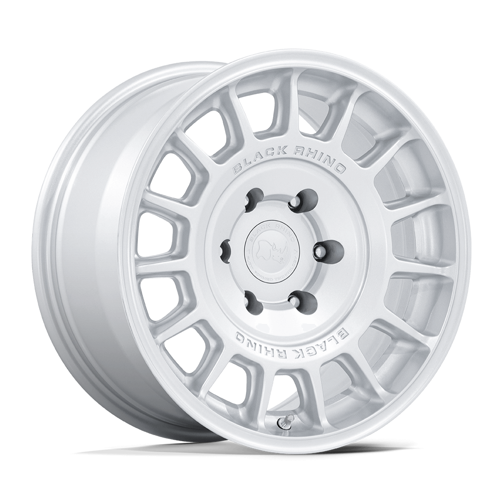 Black Rhino BR015 VOLL Hyper Silver wheel showcasing precision Flow Formed Technology and rally-inspired design.
