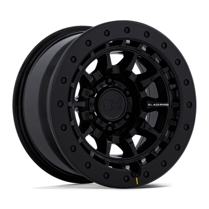 Black Rhino BR016 TUSK Gloss Black wheel showcasing a durable, monoblock design for off-road adventures.