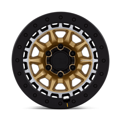 Black Rhino BR016 TUSK Matte Gold W/ Machined Ring wheel showing its unique design and durability features.