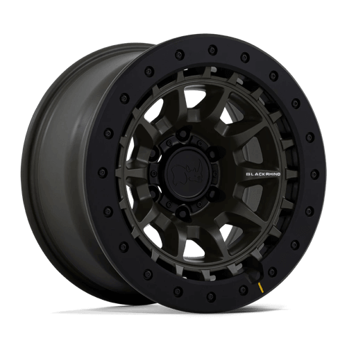 Black Rhino BR016 TUSK Olive Drab Green wheel showcasing multi-spoke design for off-road durability.