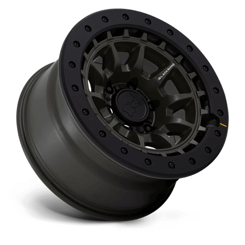 Black Rhino BR016 TUSK Olive Drab Green wheel showcasing its durable and stylish design.