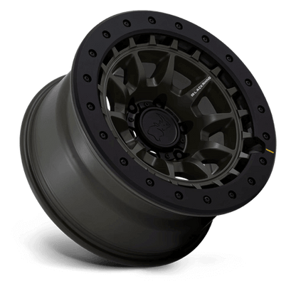 Black Rhino BR016 TUSK Olive Drab Green wheel showcasing its durable and stylish design.