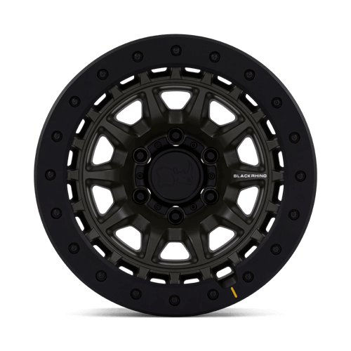 Black Rhino BR016 TUSK Olive Drab Green wheel designed for durability and versatility in off-road conditions.