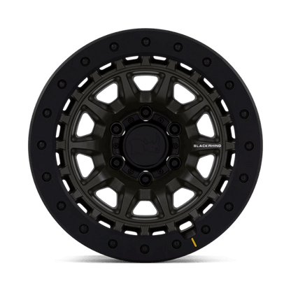 Black Rhino BR016 TUSK Olive Drab Green wheel designed for durability and versatility in off-road conditions.