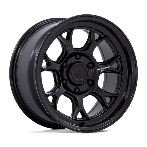 Black Rhino BR017 ETOSHA Matte Black wheel showcasing its Y-spoke design and sleek matte finish.