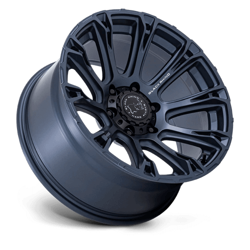 Black Rhino BR020 DIAMONDBACK Metallic Blue wheel suitable for pickups and SUVs, showcasing stylish design and performance.
