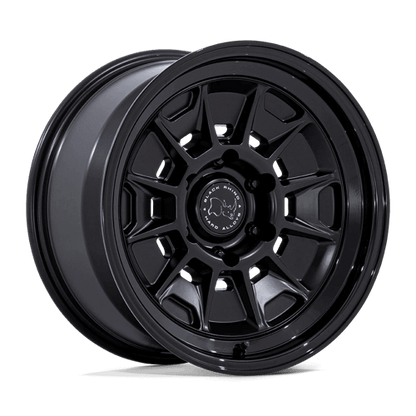 Black Rhino BR021 MONDO Matte Black W/ Gloss Black Lip wheel for off-road Toyota vehicles and modern 4X4s.