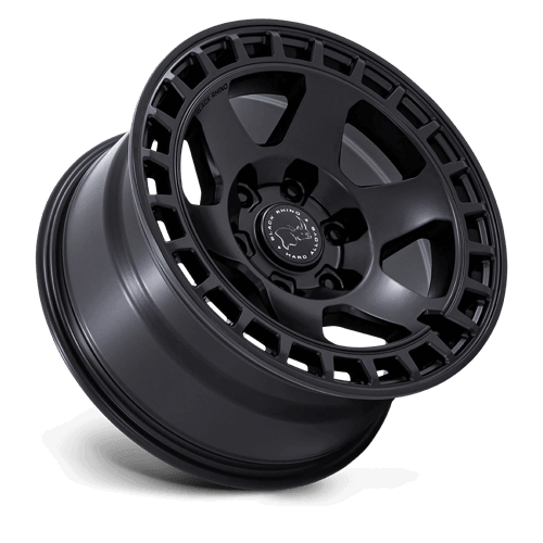 Black Rhino BR022 BAHARI Matte Black wheel designed for off-roading, featuring a rugged monoblock design.