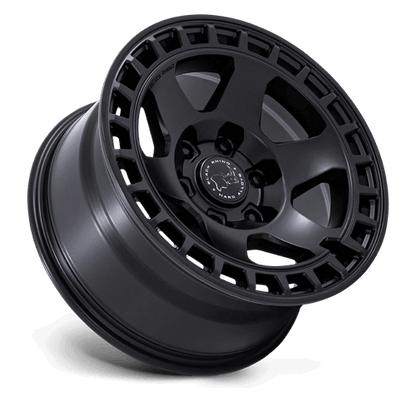 Black Rhino BR022 BAHARI Matte Black wheel designed for off-roading, featuring a rugged monoblock design.