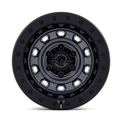 Black Rhino BR023 XPLORER Matte Gunmetal W/ Matte Blk-Lp wheel showcasing rugged design and 10-spoke face.