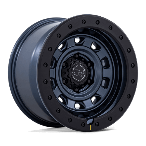 Black Rhino BR023 XPLORER Metallic Blue W/ Matte Black L, showcasing rugged 10-spoke wheel design.