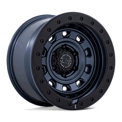 Black Rhino BR023 XPLORER Metallic Blue W/ Matte Black L, showcasing rugged 10-spoke wheel design.