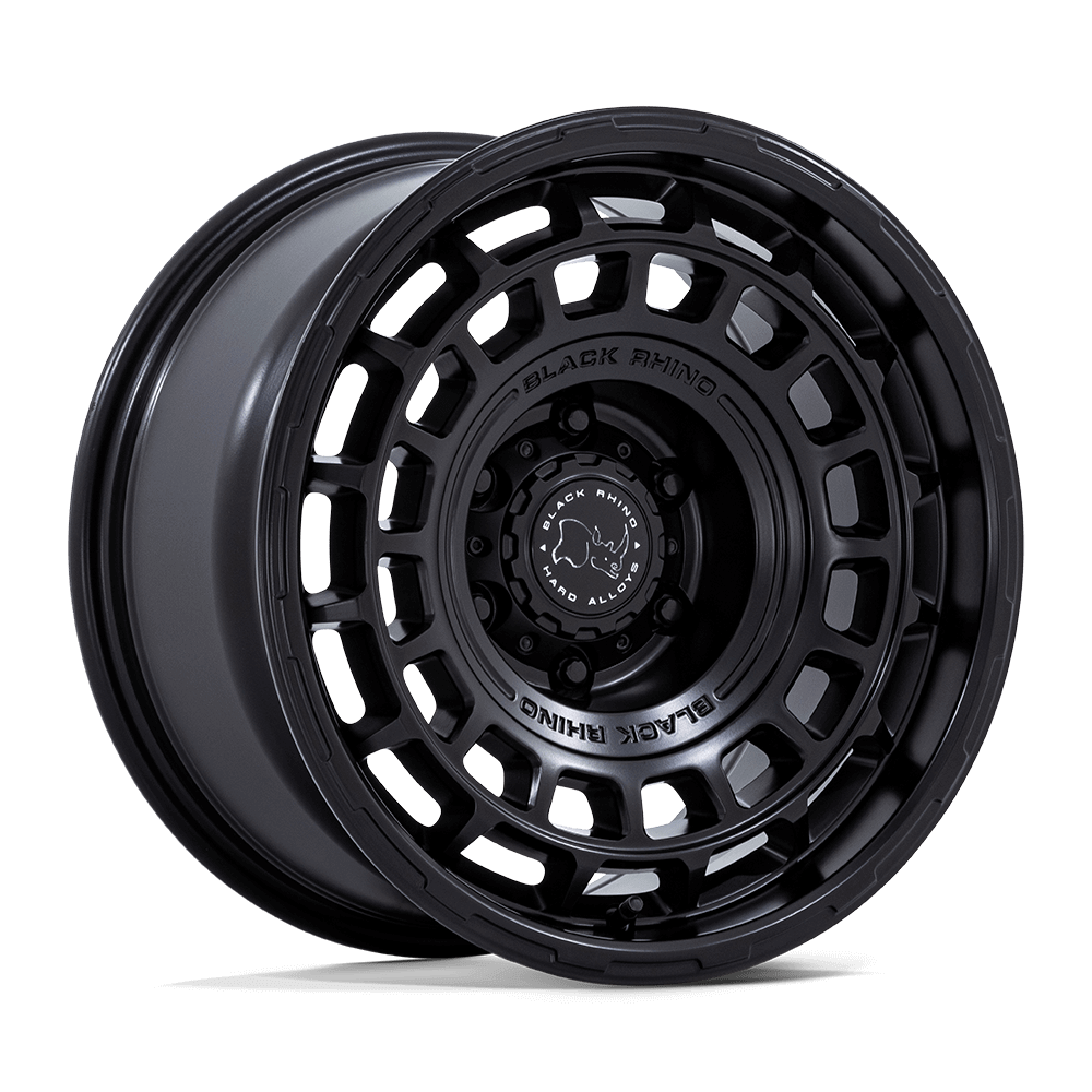 Black Rhino BR024 AWOL Matte Black wheel showcasing its matte black finish and unique design features.